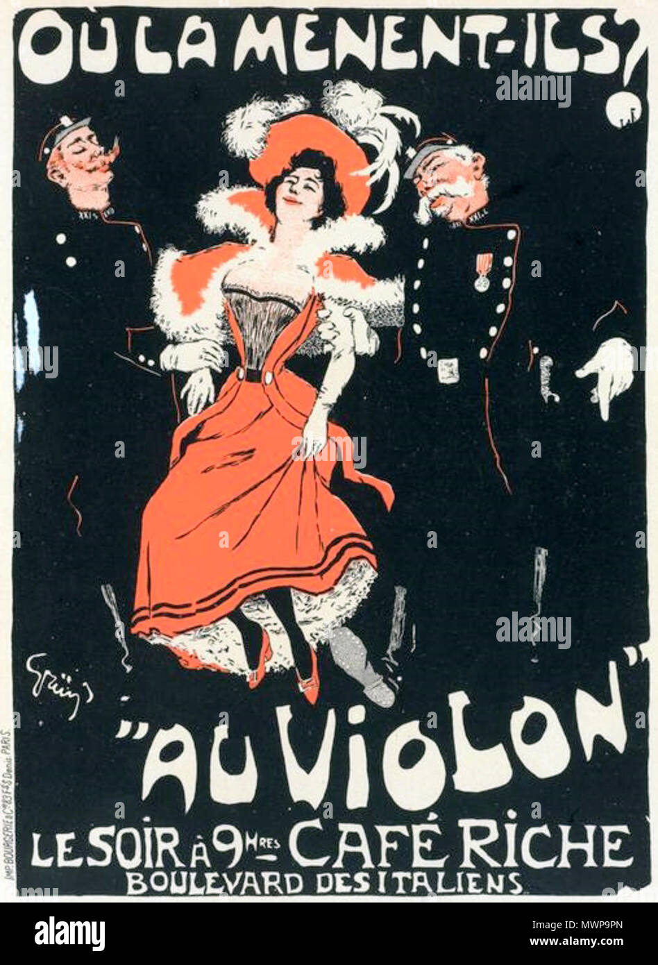 499 Poster par Grün pour le Café Riche, Paris, 1898 Banque D'Images