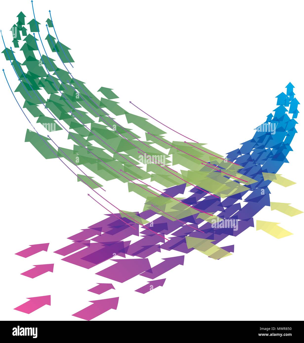 Abstract concept design, symbole de flèche composition décalés. Illustration de Vecteur