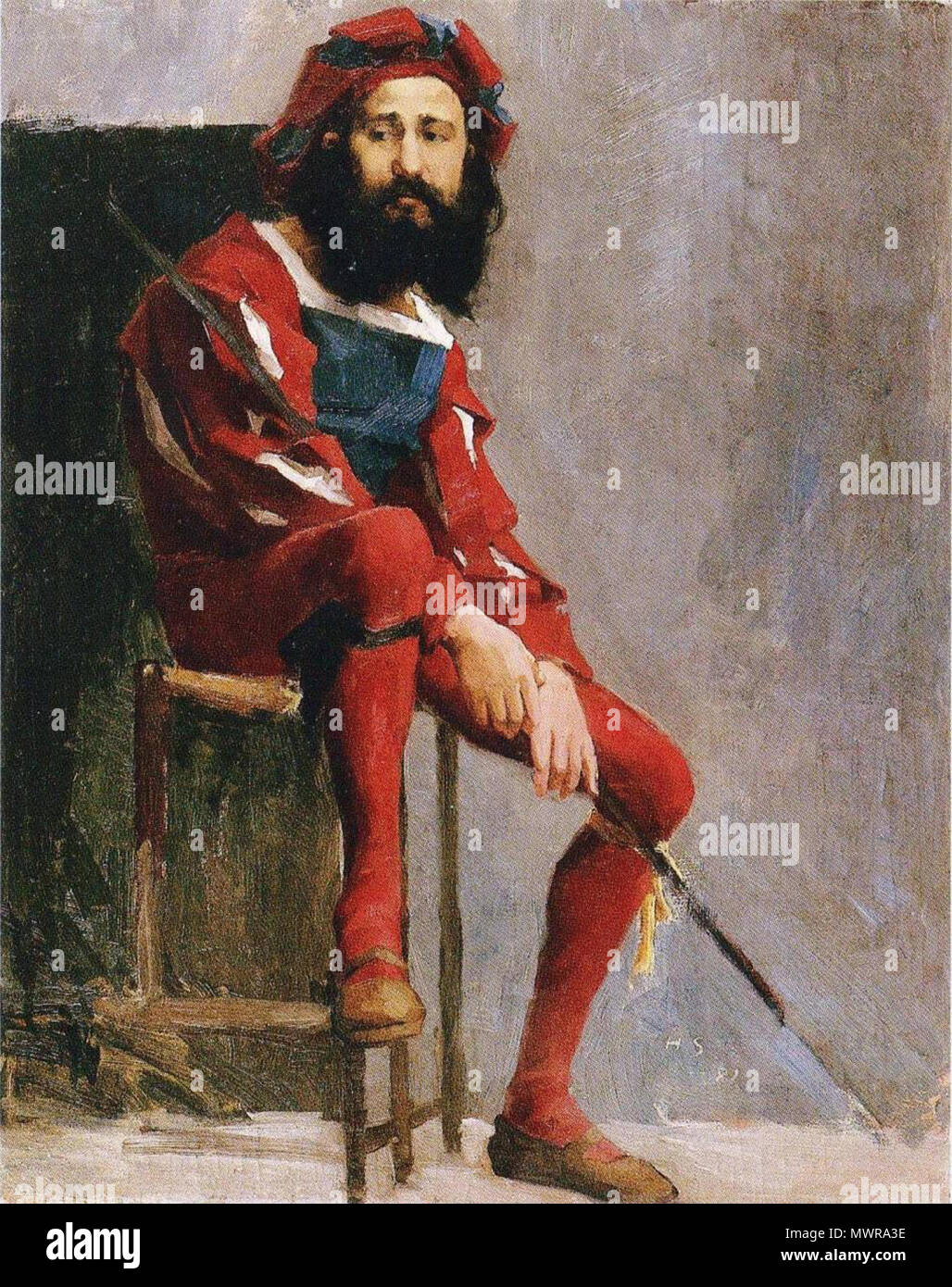 . Rigoletto . Schjerfbeckin opiskeluaikanaan Suomi : Helene Pariisissa maalaama harjoitustyö historiallisessa puvussa, mies. . 1881547 Schjerfbeck, Rigoletto Banque D'Images