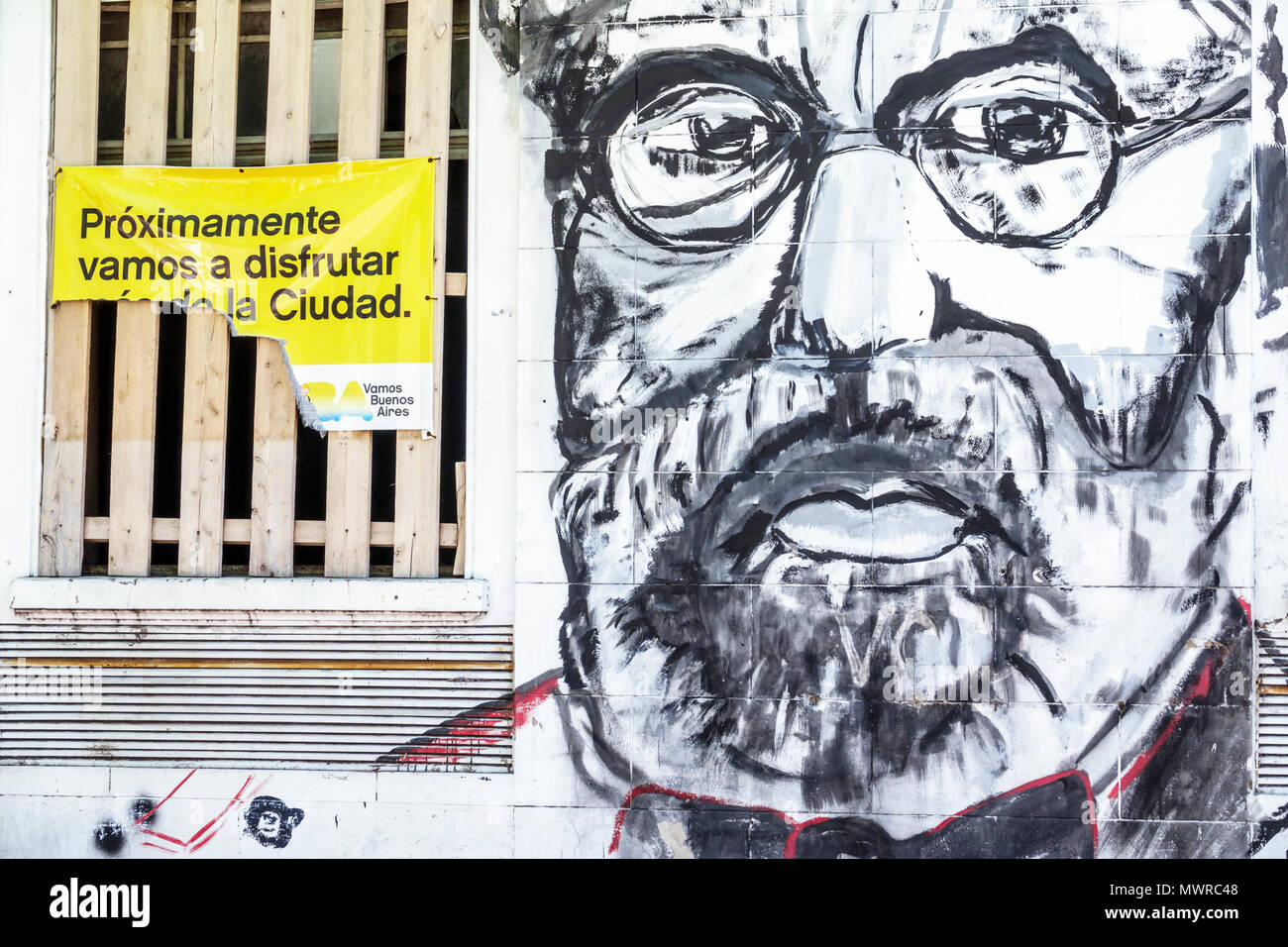 Buenos Aires Argentine, San Telmo, bâtiment arboré, graffiti, poète, art artistique, hispanique hispanique latins latino latino latinos, hispanophone, Argenti Banque D'Images