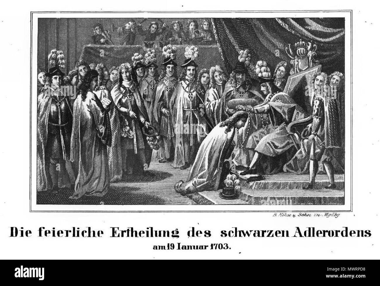 . Deutsch : Verleihung des Schwarzen Adlerordens 19. 08 janvier 1703 . 1839. Carl Eduard Geppert 548 Schwarzer Adlerorden 1703 Banque D'Images