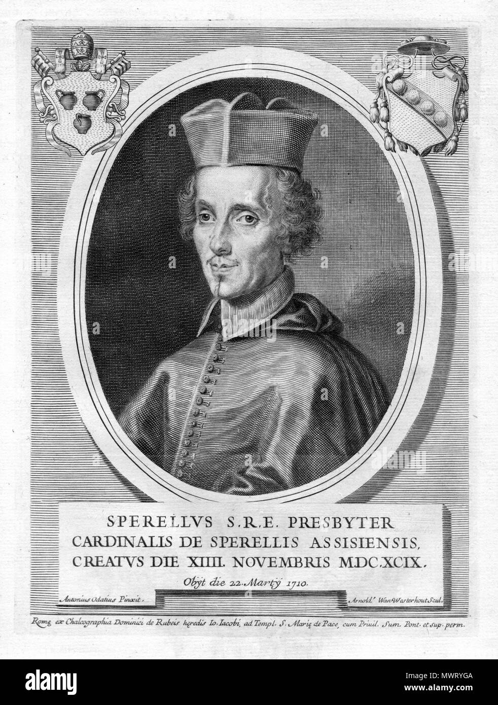 . English : portrait gravé . Date inconnue. Arnold van Westerhout d'après Giovanni Odazzi 569 Sperello Sperelli Banque D'Images