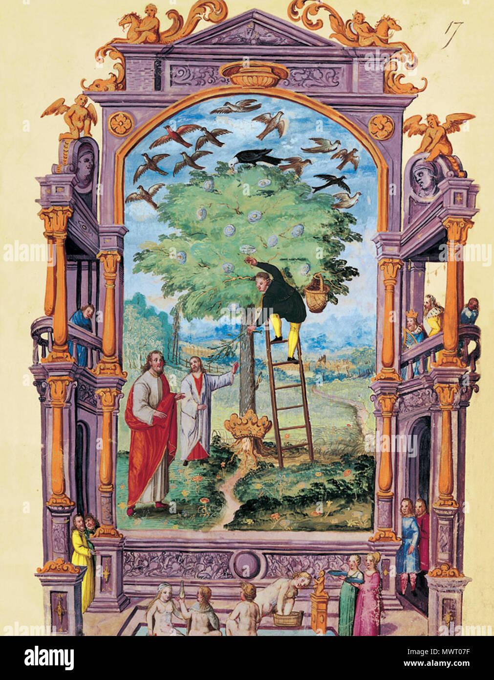 570 Splendor Solis - Traité d'Alchimie - Les Philosophes sous l'arbre (Les Sept Paraboles) Banque D'Images