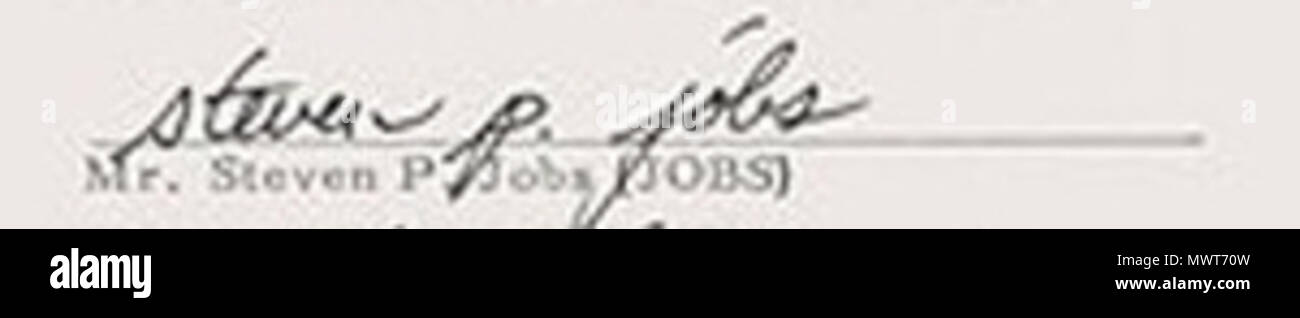 . Стива Джобса Роспись Русский : . 4 avril 2012. Steve Paul Jobs 576 Steve Jobs (signature) Banque D'Images