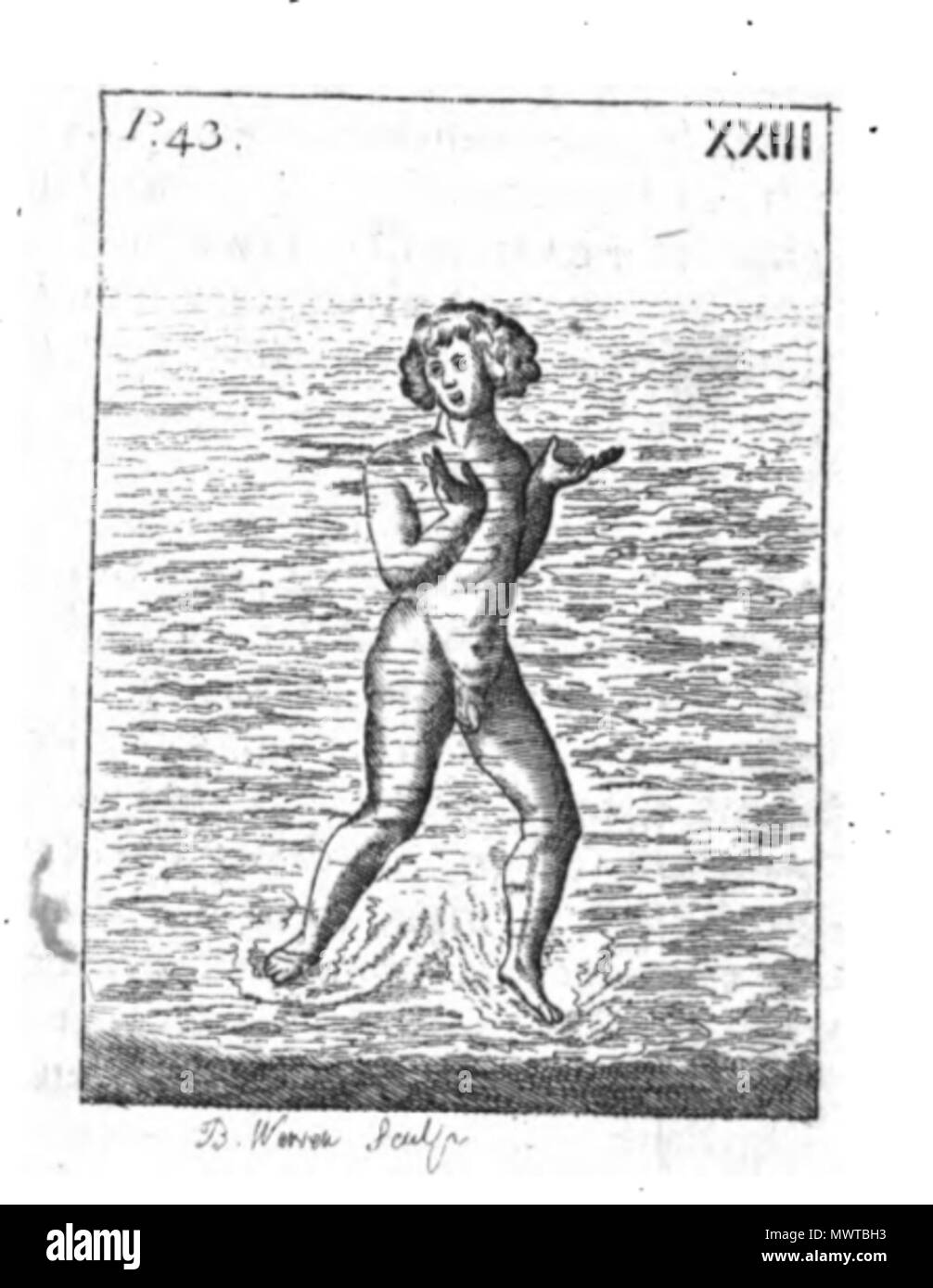 . Anglais : plaque de cuivre gravure, numérotés comme dans le titre . 1789. Illustré par une plaque de cuivre de 40 coupes. Texte par par Monsieur Thevenot. Le fait hors de l'anglais, publié par John inverseur, libraire papetier et Printseller peu de Moorgate, London Wall. 593 L'Art de la Natation-23 Banque D'Images