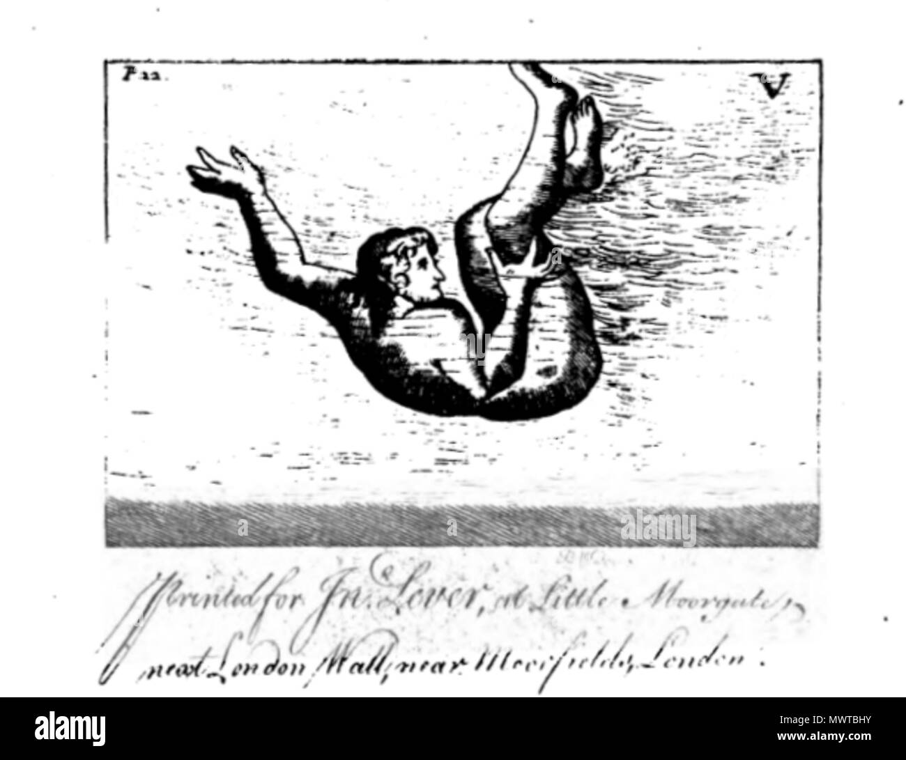 . Anglais : plaque de cuivre gravure, numérotés comme dans le titre . 1789. Illustré par une plaque de cuivre de 40 coupes. Texte par par Monsieur Thevenot. Le fait hors de l'anglais, publié par John inverseur, libraire papetier et Printseller peu de Moorgate, London Wall. 593 L'Art de la Natation-5 Banque D'Images