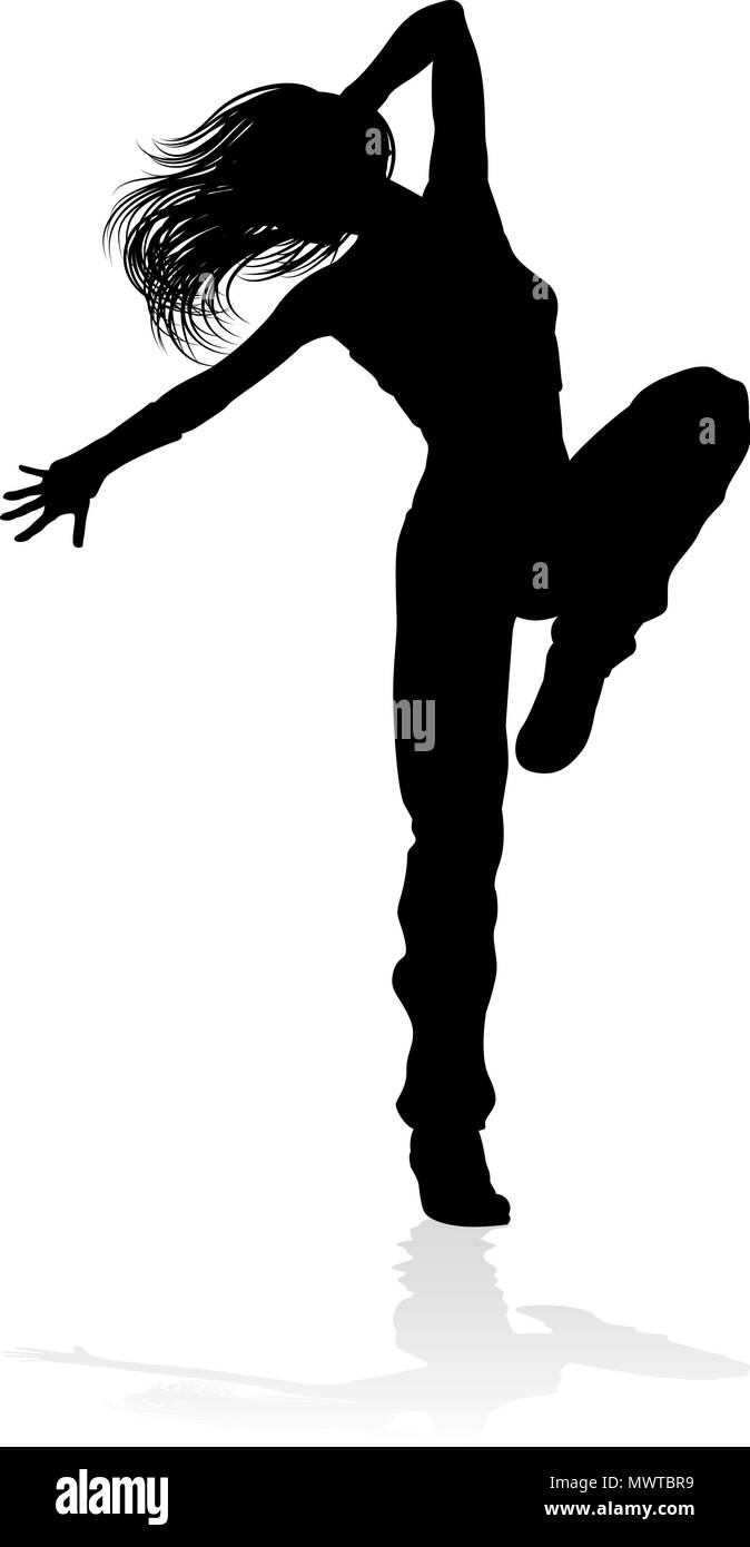 Street Dance Dancer Silhouette Illustration de Vecteur