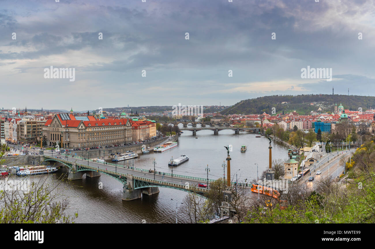 Vue de Prague à partir du métronome de Prague, République Tchèque Banque D'Images