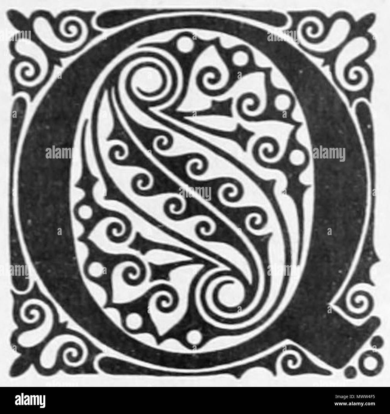 . Français : la lettre Q, initiale ornée . 1909. Anonymous 607 Tietosanakirja initiale Q Banque D'Images