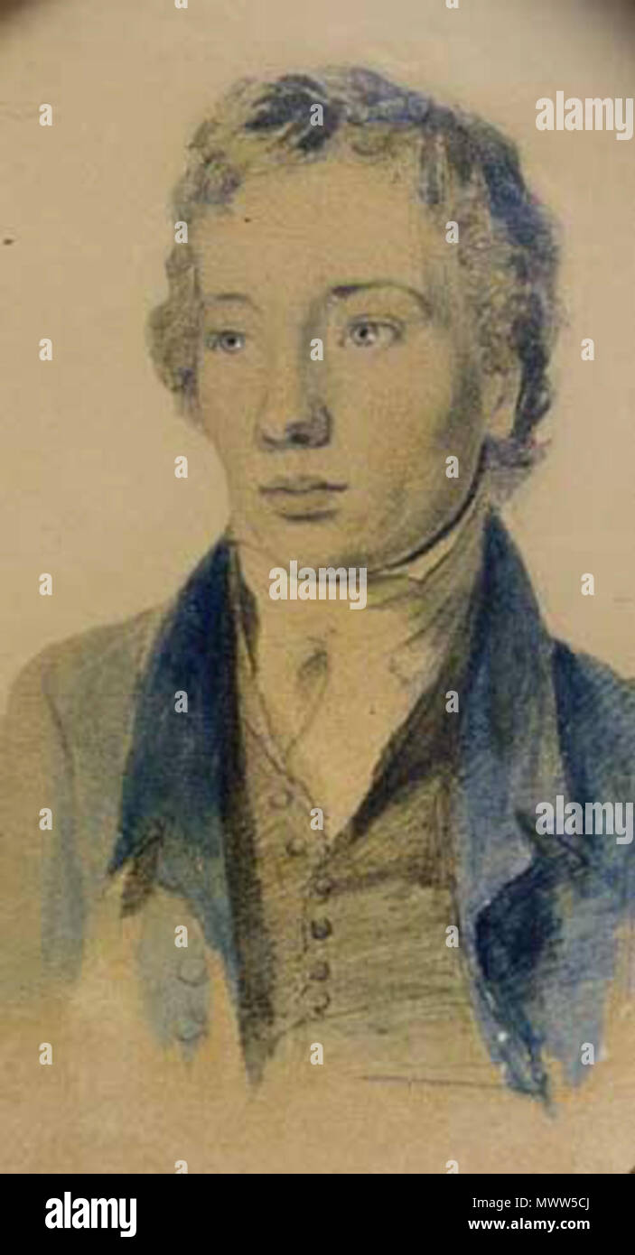 . Anglais : image couleur de Thomas Keats, John Keats, le frère de Joseph Severn. D'un ensemble d'images créées de Tom Keats. Entre vers 1820 et vers 1830. Joseph Severn (7 décembre 1793 - 3 août 1879) 610 couleur Tom Keats Banque D'Images