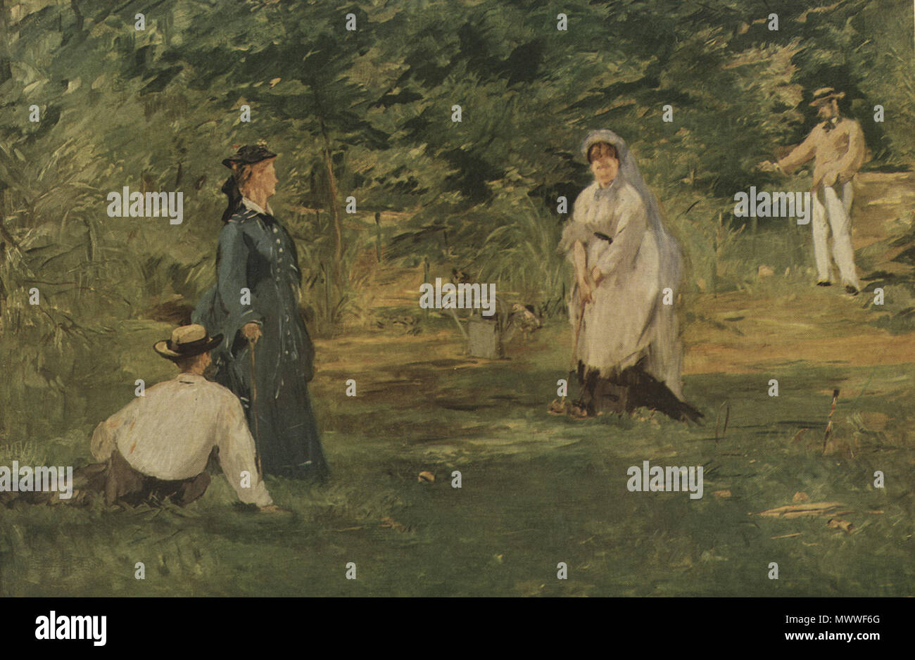 . Anglais : le match de croquet, 1873 . 1873. Édouard Manet 602 The-Croquet-Match Banque D'Images