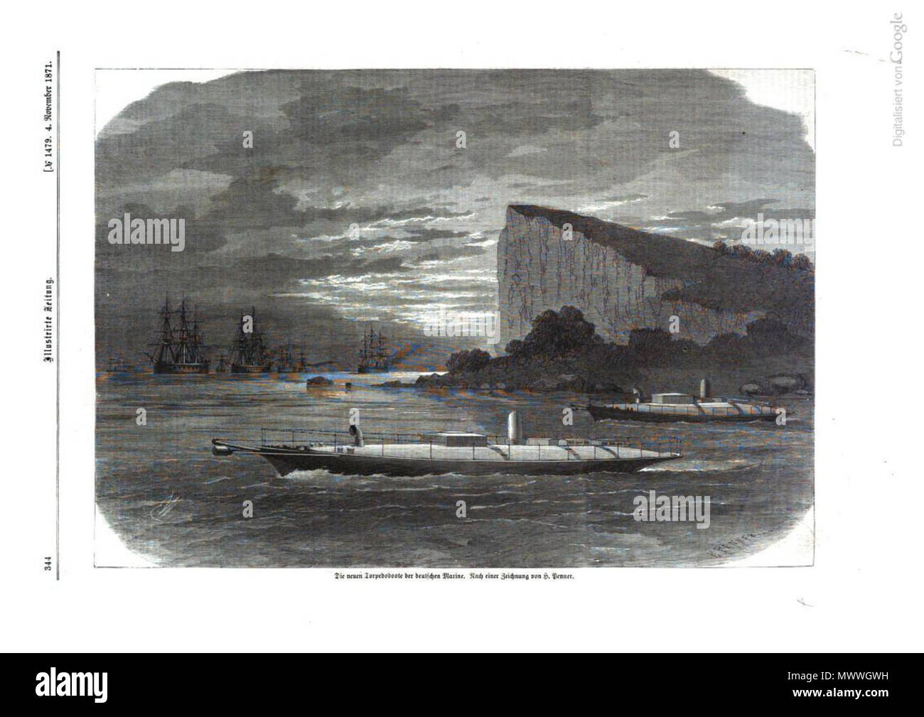 . Deutsch : Torpedoboote der kaiserlichen deutschen Marine - 1871 . 1871. G.Bremer 612 1871 d'Torpedoboote Banque D'Images