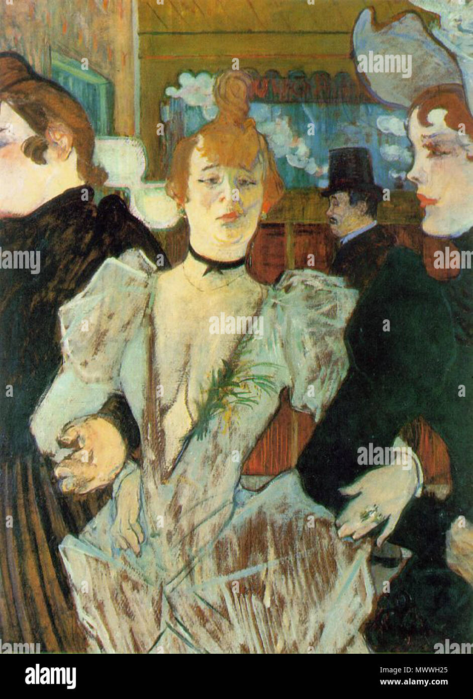 . Deutsch : Machine à betritt mit zwei Frauen das "Moulin Rouge" Français : La Goulue arrivant au Moulin Rouge La Goulue English : arrivant au Moulin Rouge (accompagnée de deux femmes) Čeština : La Goulue vstupuje n Moulin Rouge (doprovázena ženami dvěma) . 1892612 - Toulouse-Lautrec La Goulue arrivant au Moulin Rouge Banque D'Images