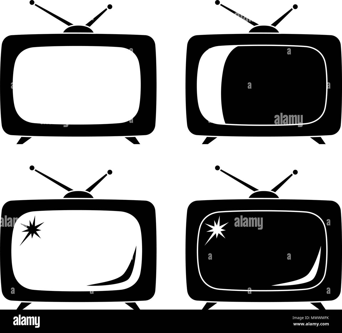 Retro noir plat ensemble silhouette isolated on white Illustration de Vecteur