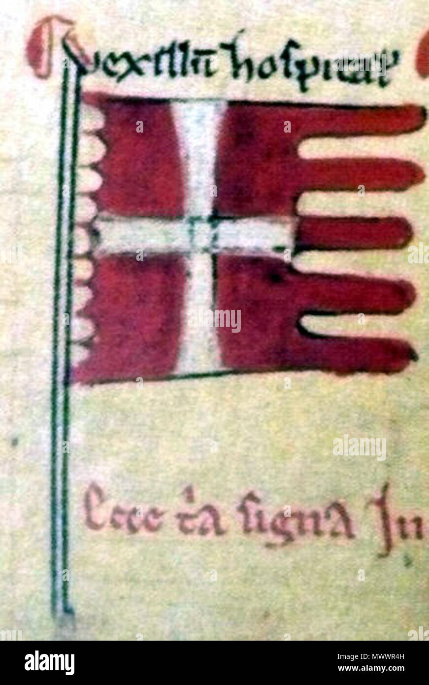 . Čeština : Vlajka Maltézského řádu . 13e siècle. Hospitalerskavlajka 285 Anonyme Banque D'Images