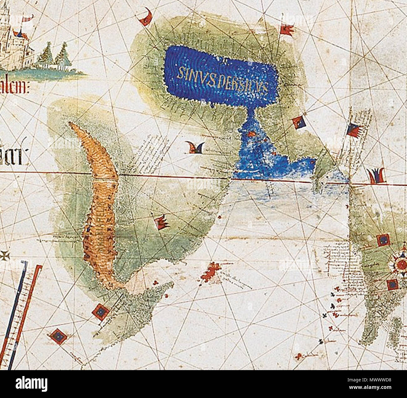 Detail Agrandi Montrant La Mer Rouge Et Le Golfe Persique Comme Vu En 1502 Dans Le