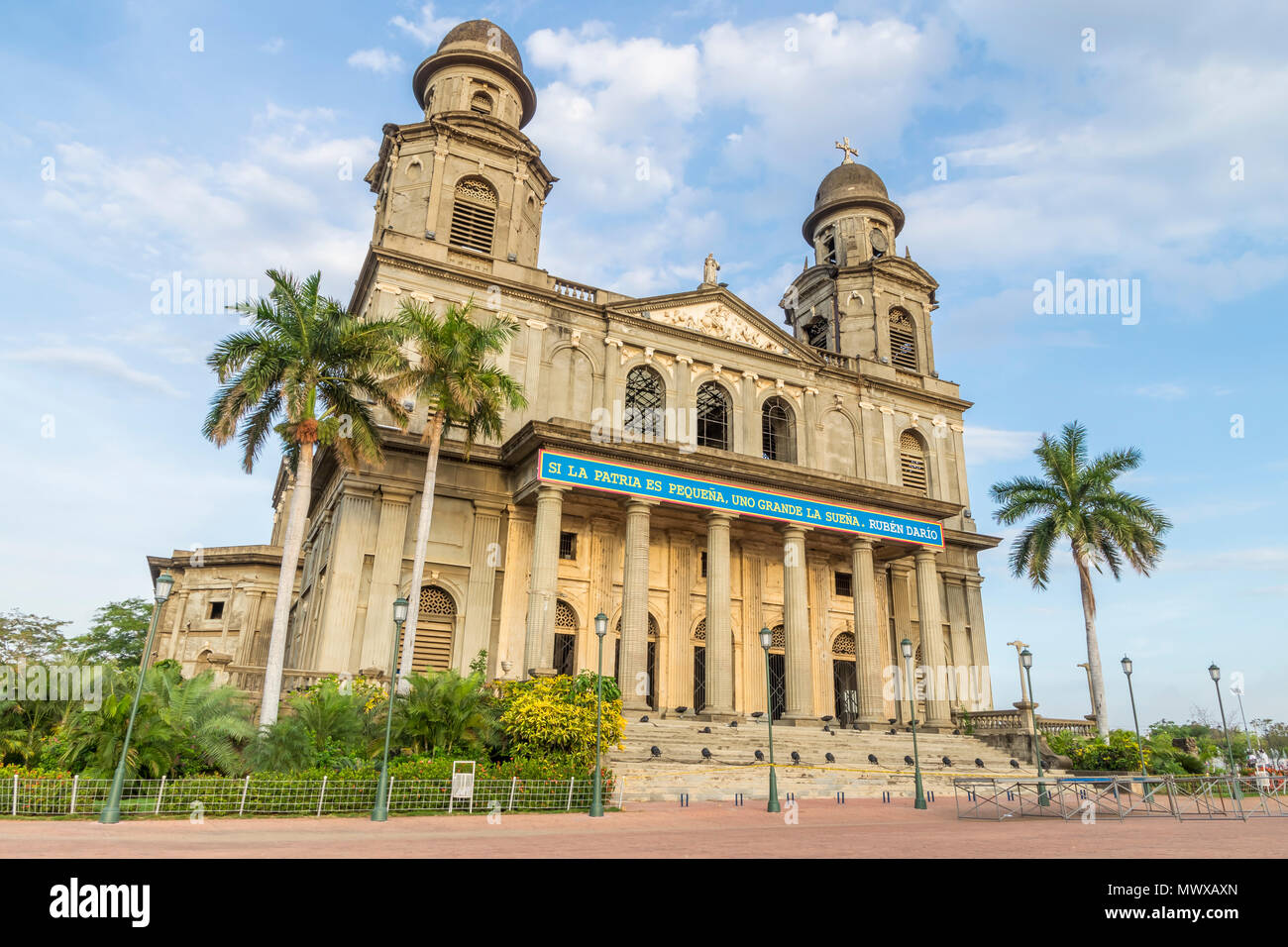 Ruines de l'ancienne cathédrale Saint-Jacques de Managua, au Nicaragua, en Amérique centrale Banque D'Images