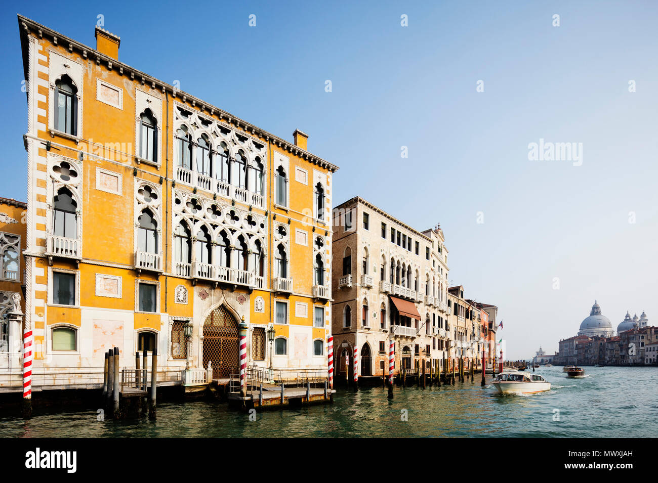 Bâtiments historique de Venise sur le Grand Canal, Venise, UNESCO World Heritage Site, Vénétie, Italie, Europe Banque D'Images