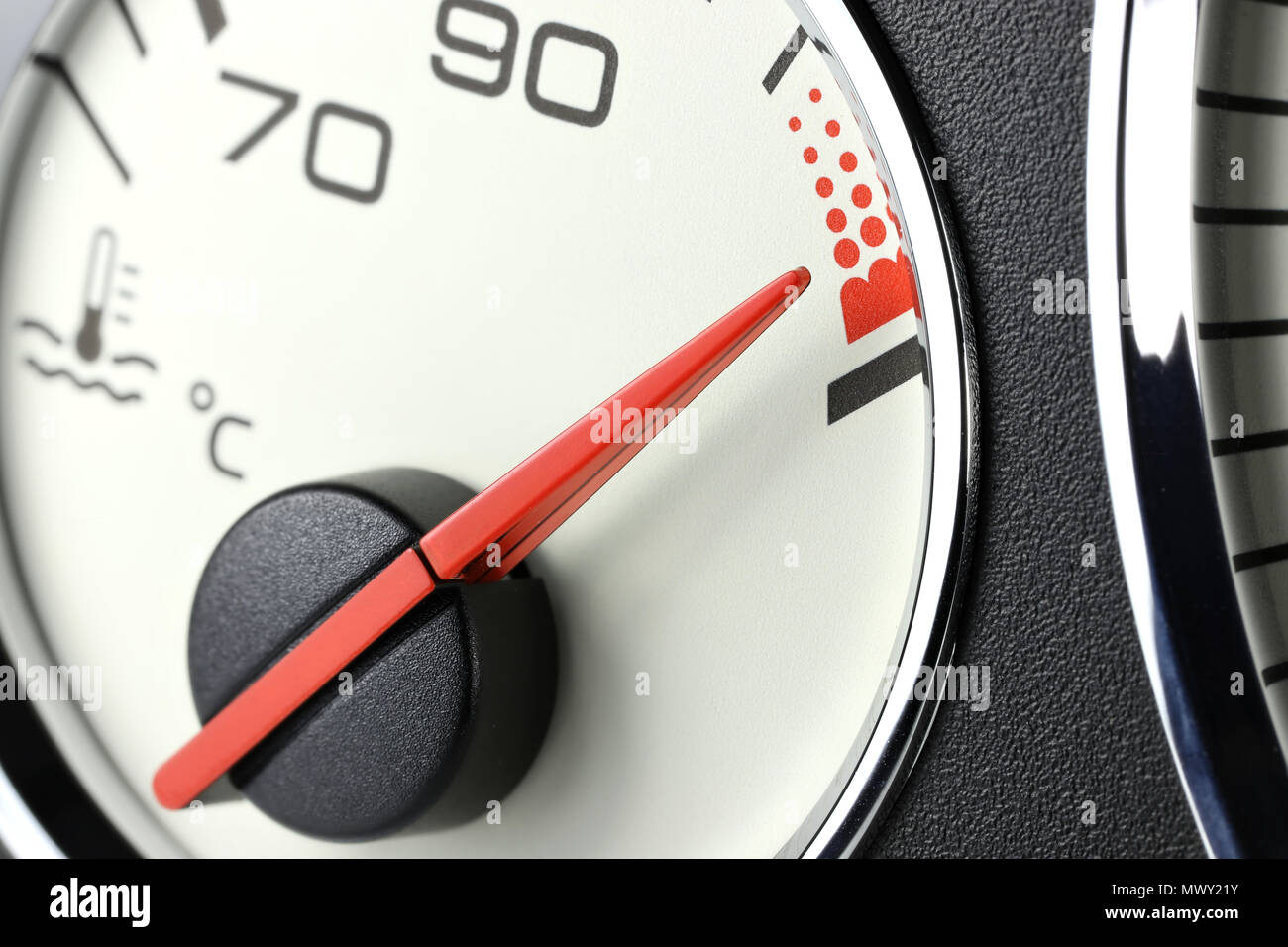 Dans l'indicateur de température du tableau de bord de voiture - sex Banque D'Images