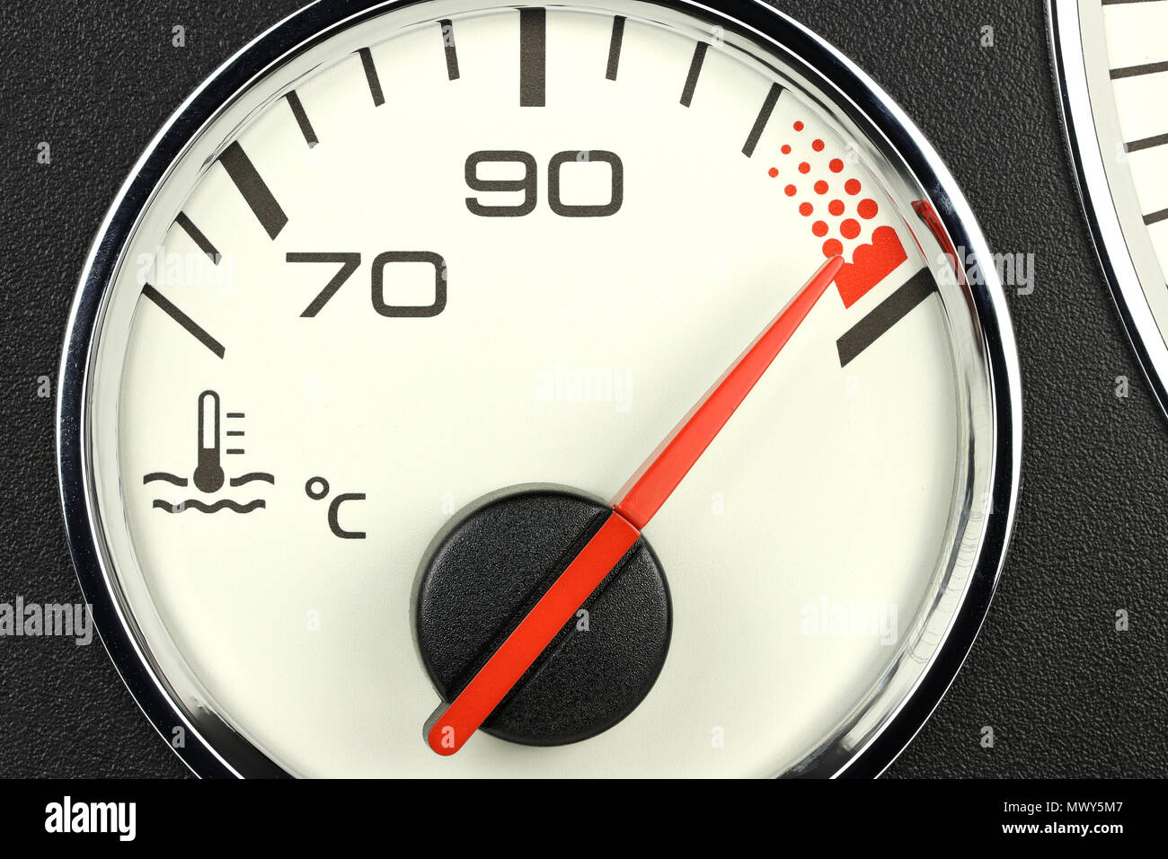 Dans l'indicateur de température du tableau de bord de voiture - sex Banque D'Images