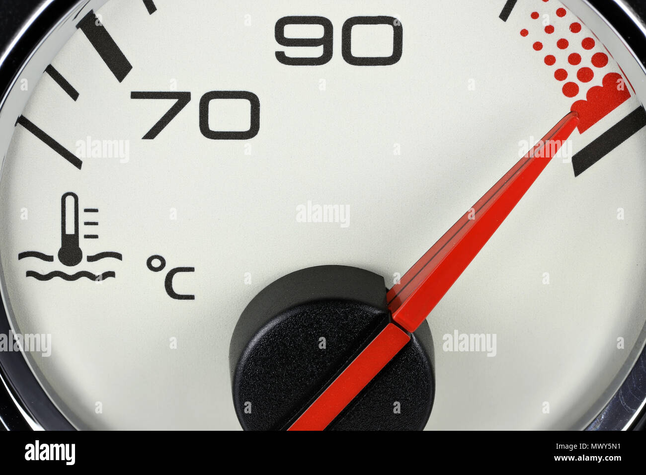 Dans l'indicateur de température du tableau de bord de voiture - sex Banque D'Images