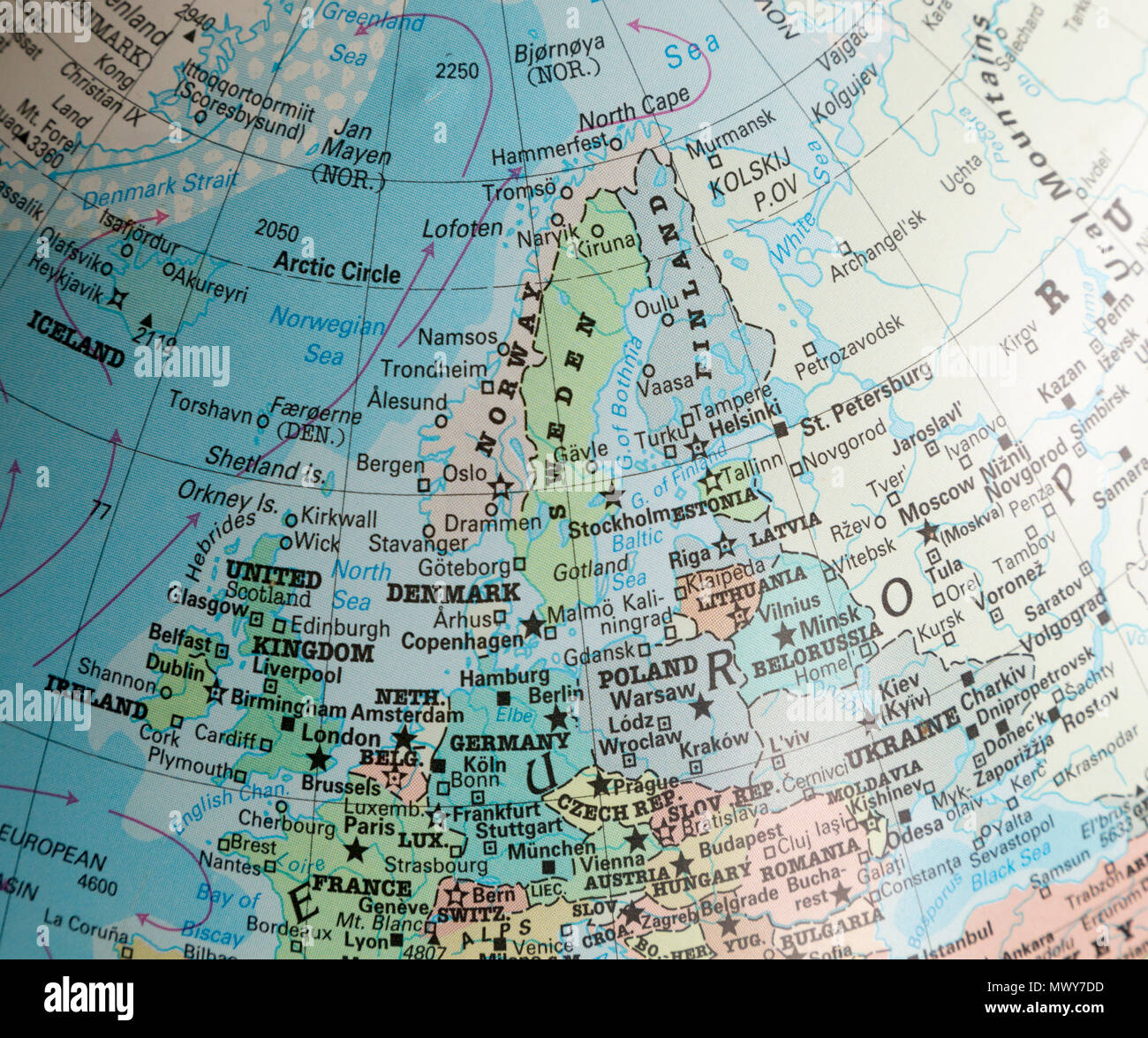 Carte De Leurope Du Nord Ouest Sur Un Globe Centré Sur La