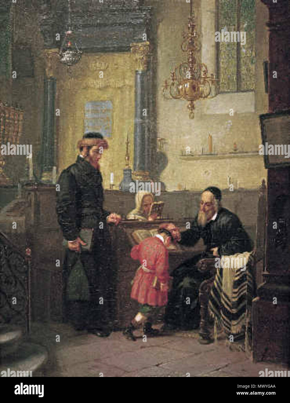 . Anglais : Moritz Daniel Oppenheim : la bénédiction du rabbin, 1866. Huile sur toile, 23 x 18 3/4 in. (58,4 x 47,6 cm). Le Jewish Museum, New York. Deutsch : Moritz Daniel Oppenheim Der Segen des Rabbi, 1866. 1866. Moritz Daniel Oppenheim 425 Moritz Daniel Oppenheim Der Segen des Rabbi Banque D'Images