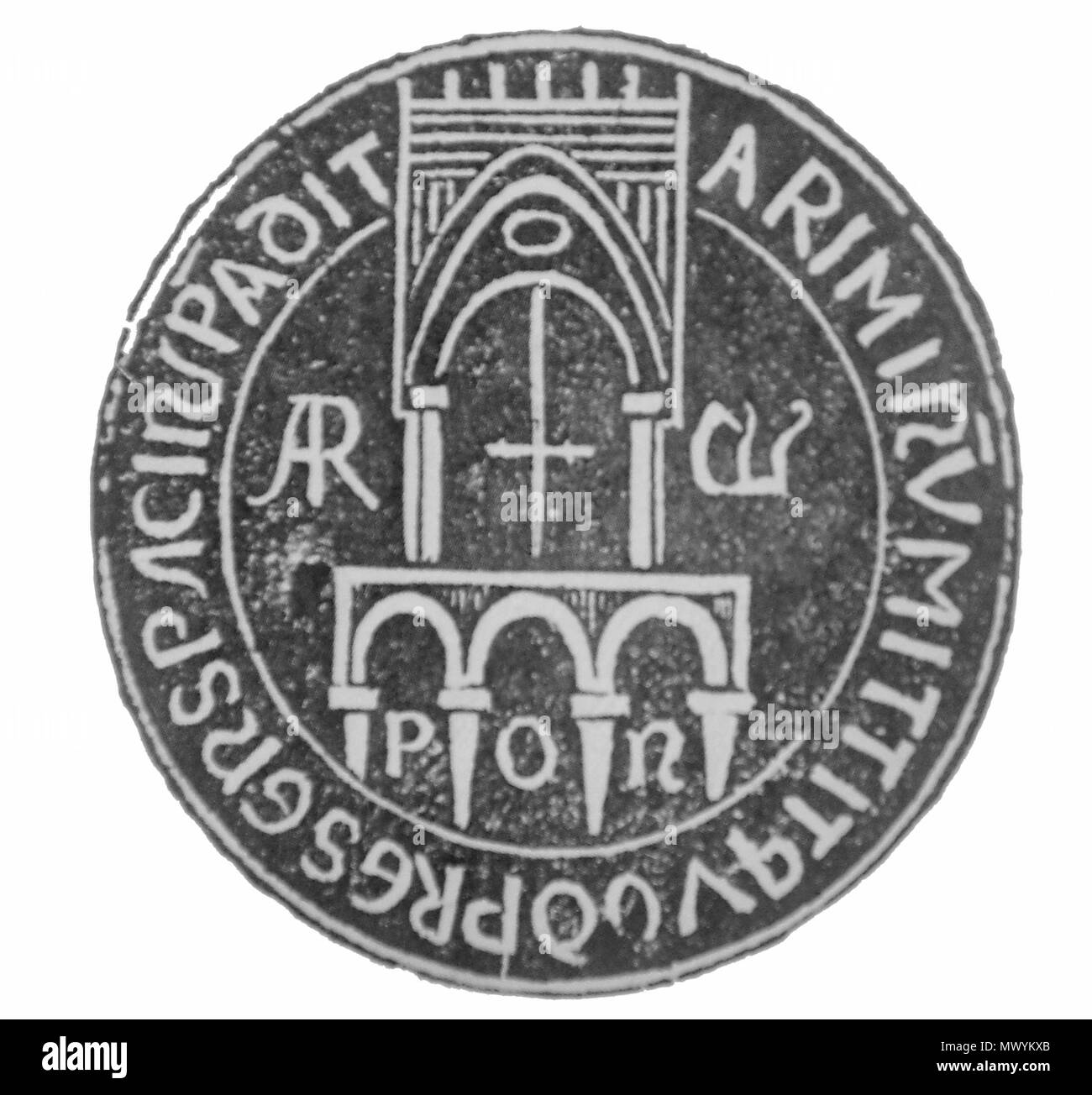 . Anglais : Duc Orso's Seal, Rimini (10e siècle) . 3 avril 2015. 558 Inconnu Sigillo del Duca Orso (X secolo), Rimini Banque D'Images