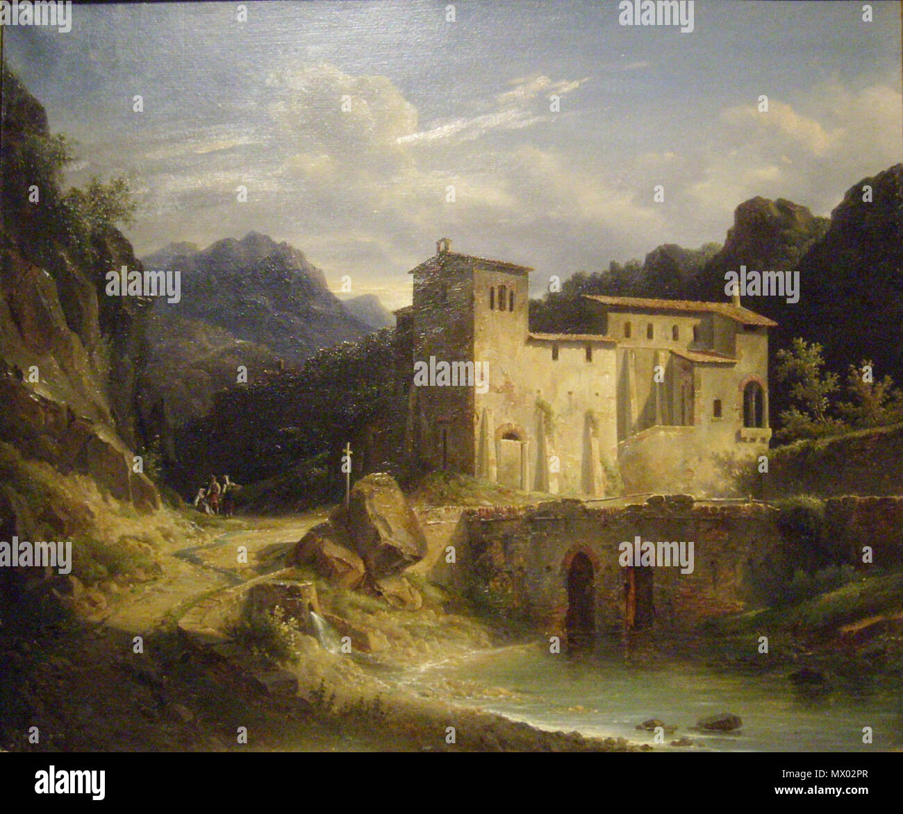 . English : Vue d'un monastère . Salon de 1827 424 Montvignier, Louis - Vue d'un monastère Banque D'Images