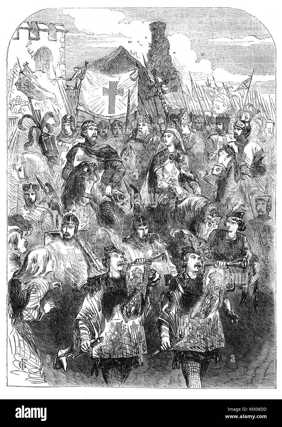 En 1270, le pays était suffisamment réglée pour le roi Édouard III (1207-1272) accompagné par la Reine Eleanor à partir pour la huitième croisade, menée par Louis de France. Henry est devenu de plus en plus malade, mais il n'a jamais retrouvé sa pleine santé et le soir du 16 novembre 1272, Henry est mort à Westminster, probablement avec Eleanor présents. Il a été succédé par Edward, qui lentement fait son chemin de retour à l'Angleterre, via la Gascogne, arrivant finalement en août 1274. Banque D'Images