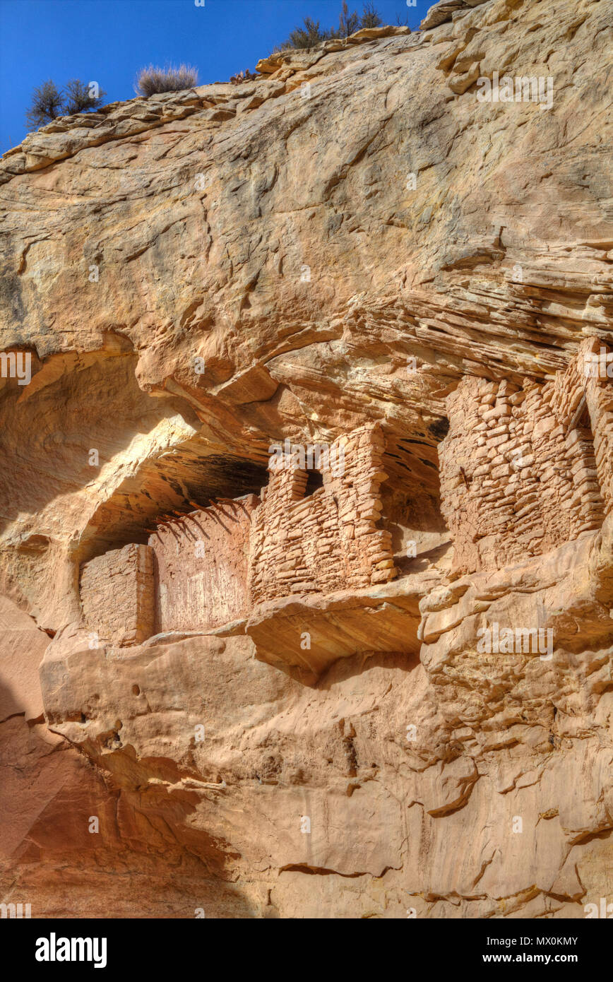 Ruines, Pueblo ancestrales cible, jusqu'à 1 000 ans, la région de Coombs Ridge, Utah, États-Unis d'Amérique, Amérique du Nord Banque D'Images