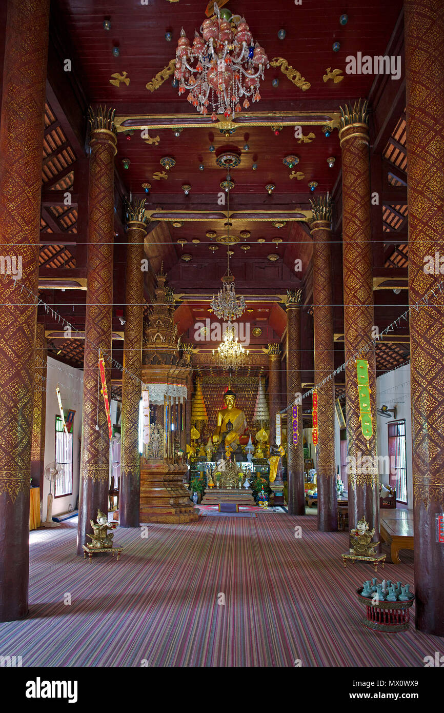 L'intérieurapt Wat Ket Karem temple Chiang Mai Thaïlande du Nord Banque D'Images