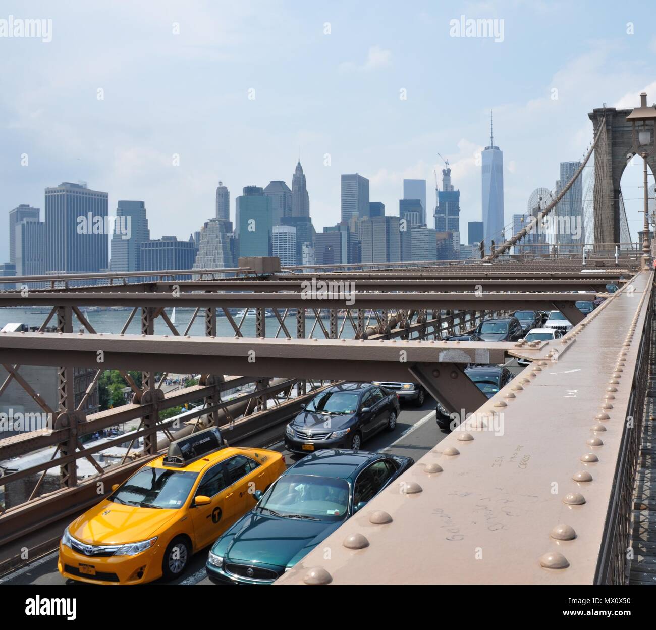 Vue du pont de Brooklyn, New York Banque D'Images