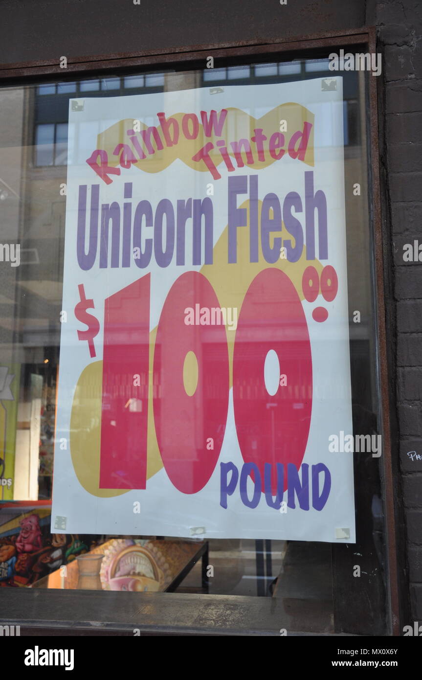 L Affiche De La Chair Unicorn New York Etats Unis Banque D