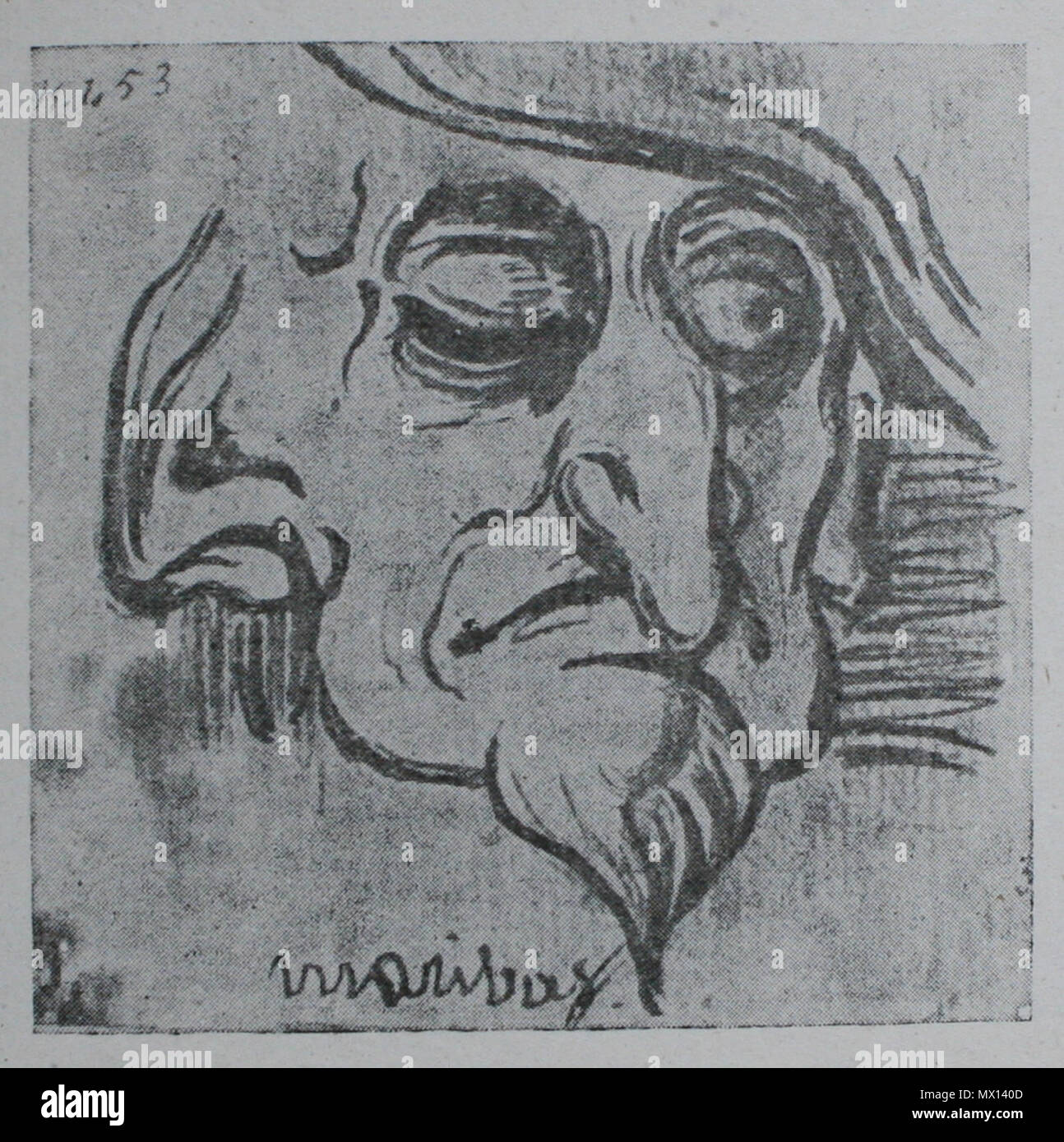 . Anglais : l'un des 17 dessins par Louis Bertrand lui-même dans la Biblioteque de la Ville d' Angers Angers, France . 30 août 2011, 13:14:41. Louis Bertrand 83 Bertrand dessin3 Banque D'Images