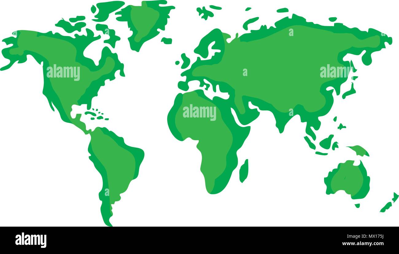 Carte du monde, continent de la géographie du monde Illustration de Vecteur