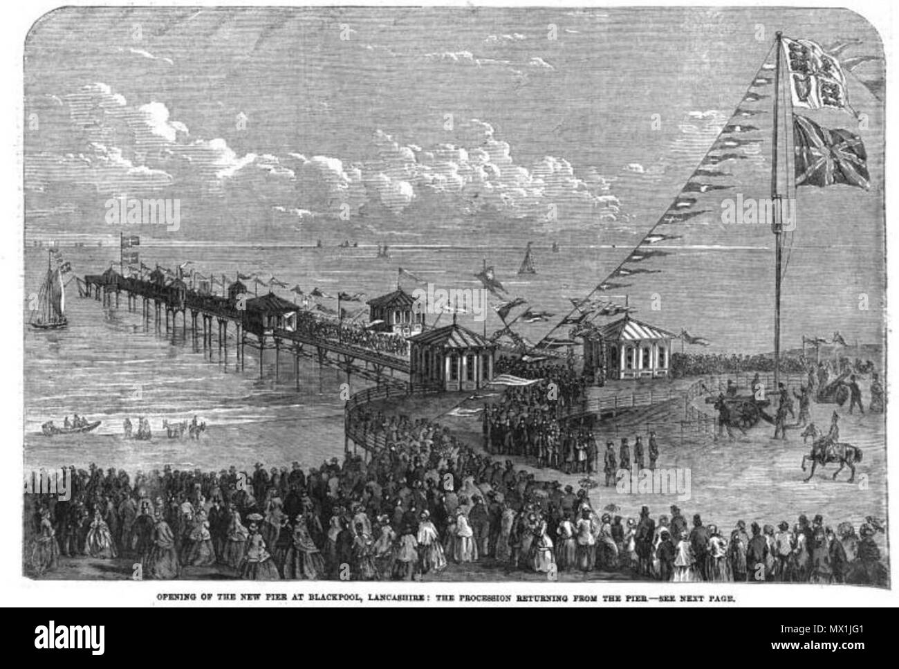 . Anglais : Blackpool North Pier ouverture . 8 février 2012. M. W. Woods de Liverpool, 1863 449 North ouvrant Banque D'Images