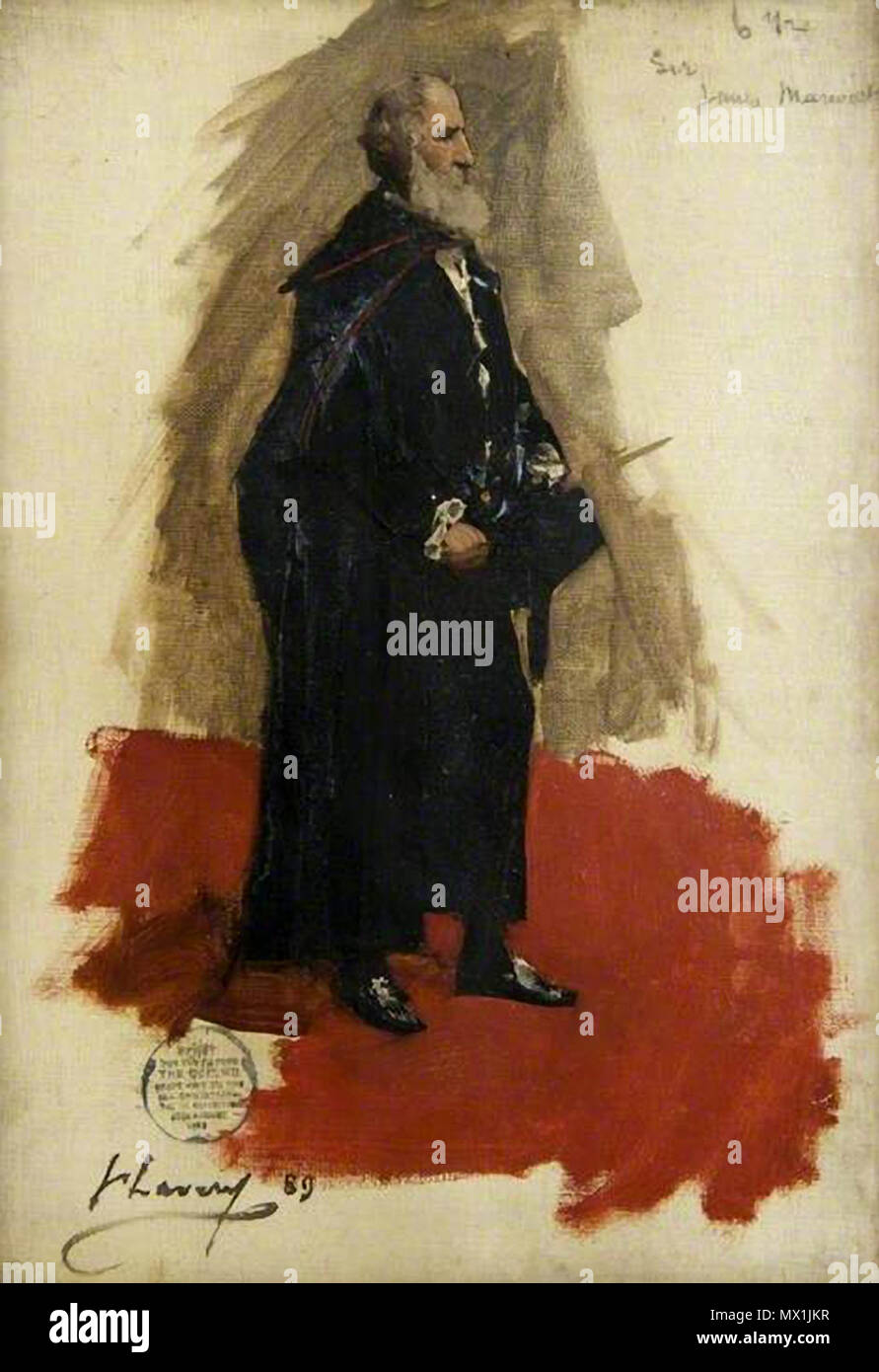 . (Лавери Джон англ. John Lavery) (1856-1941) - художник ирландский портретной пейзажной Мастер и, живописи.  = = = = = = = = = = = = = = = = = = Sir John Lavery RA (20 mars 1856 - 10 janvier 1941) était un peintre irlandais le plus connu pour ses portraits et scènes de guerre. www.youtube.com/watch ?v =yRaCb7czsQI . 19 février 2016, 16:43. Leonid Ll 561 Sir James Marwick (1826-1908), Greffier de la ville de Glasgow (1873-1903) (38543849272) Banque D'Images