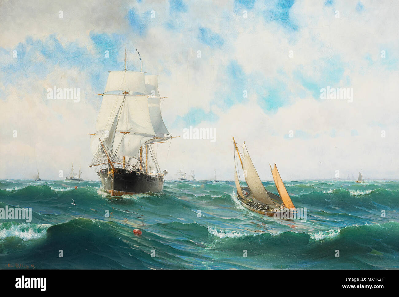 59 Arvid Ahlberg - Örlogsskepp vid Vinga Banque D'Images