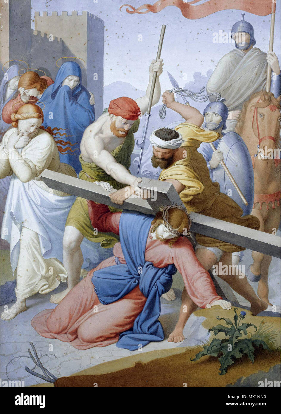 . English : Overbeck - Via Crucis - Station VII . 7 mai 2016, 23:22:02. Johann Friedrich Overbeck (1789-1869) 461 Overbeck - Via Crucis - Station VII Banque D'Images