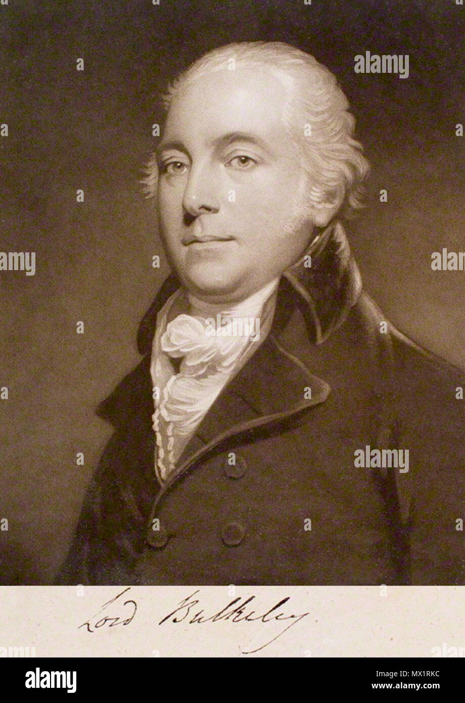 . Anglais : Thomas Bulkeley, 7e vicomte Bulkeley (1752-1822) . Entre 1803 et 1834 circa circa. William dire, d'après sir William Beechey 19 7thViscountBulkeley Banque D'Images