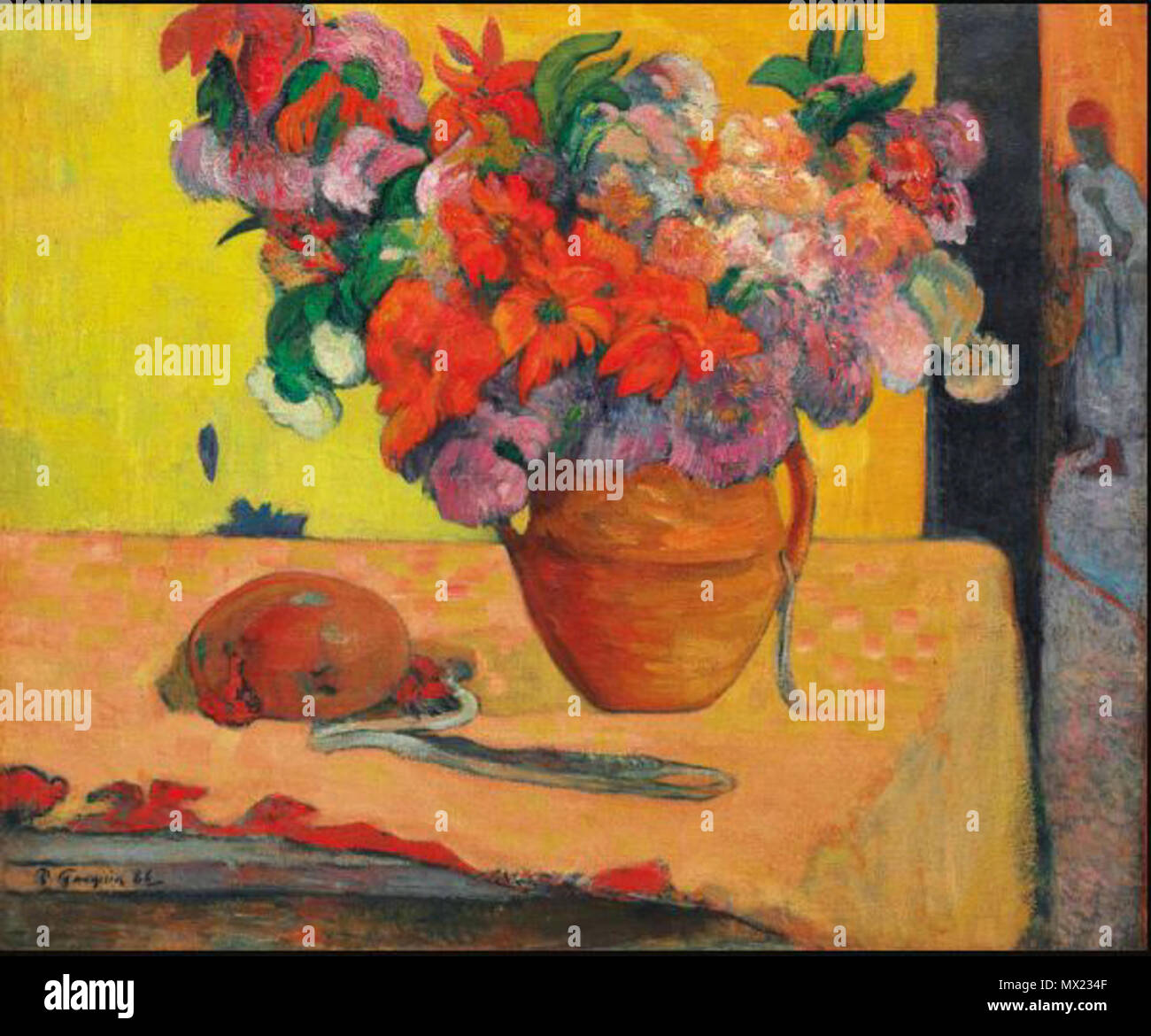 . English : Fleurs dans un vase . Peint en 1886-1887 et 1893-1895 471 Paul Gauguin Fleurs dans un vase Banque D'Images