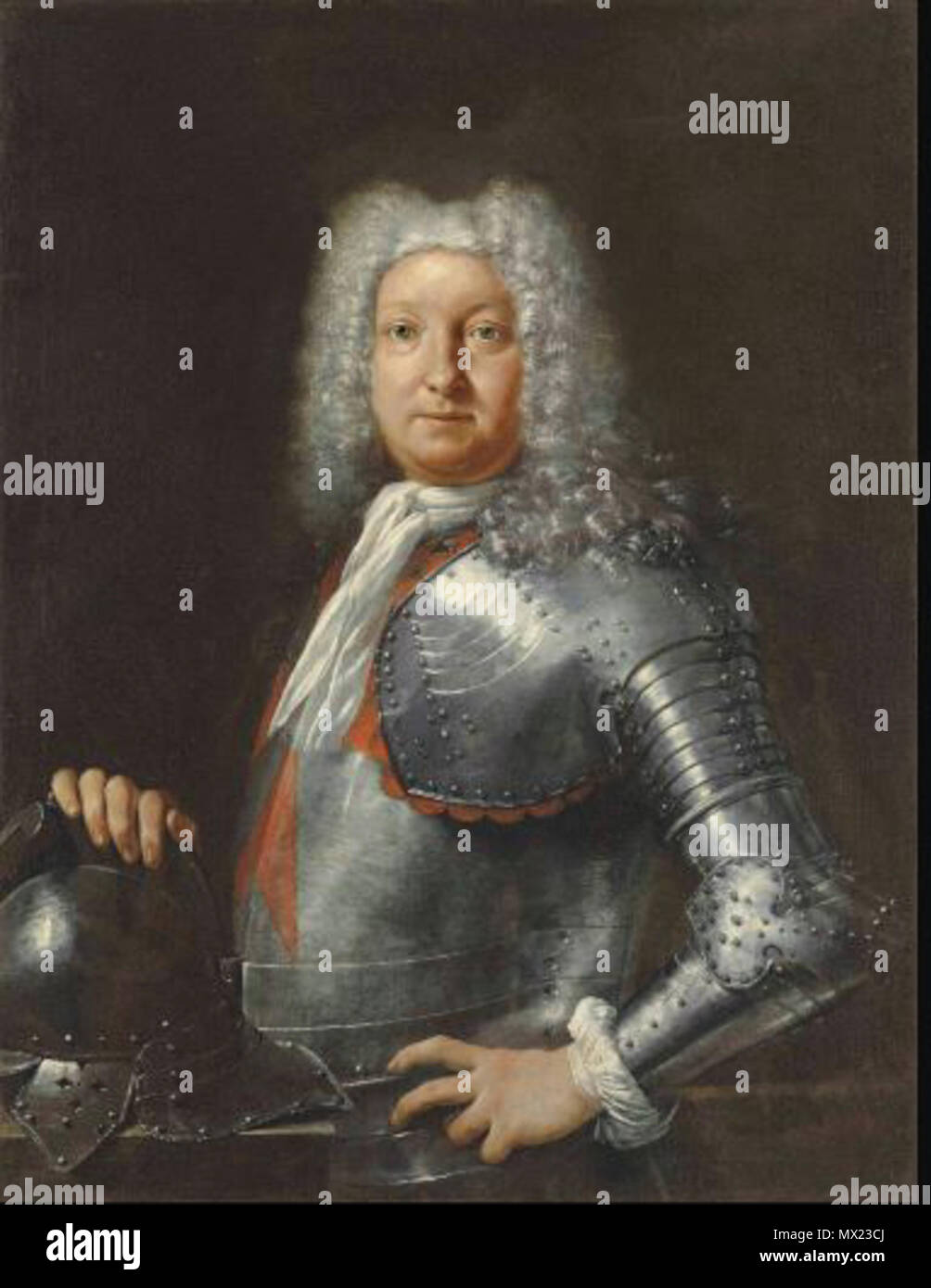 . Portrait d'un Chevalier de l'Ordre de St Stephen, demi-longueur . d'un cachet de cire portant le blason de la Guicciardini, symbolisée par trois cors de chasse dans un écusson entouré par deux lions assis, et surmontée d'une couronne à cinq branches (sur l'inverse) 496 Portrait d'un Chevalier de l'Ordre de St Stephen, demi-longueur Banque D'Images