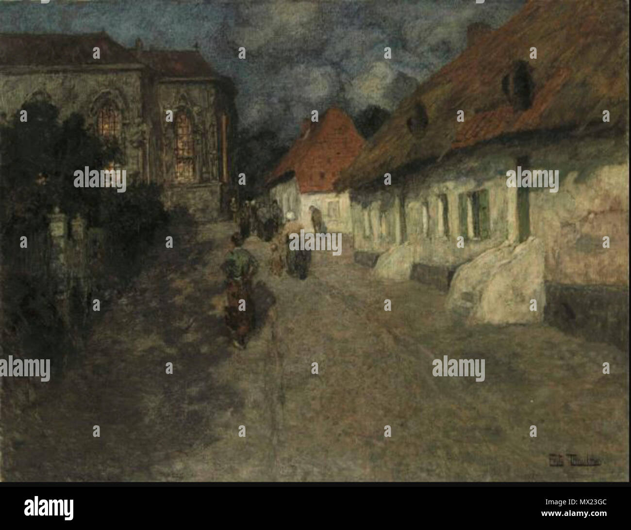 . Messe de Minuit 230 Frits Thaulow Messe de Minuit Banque D'Images