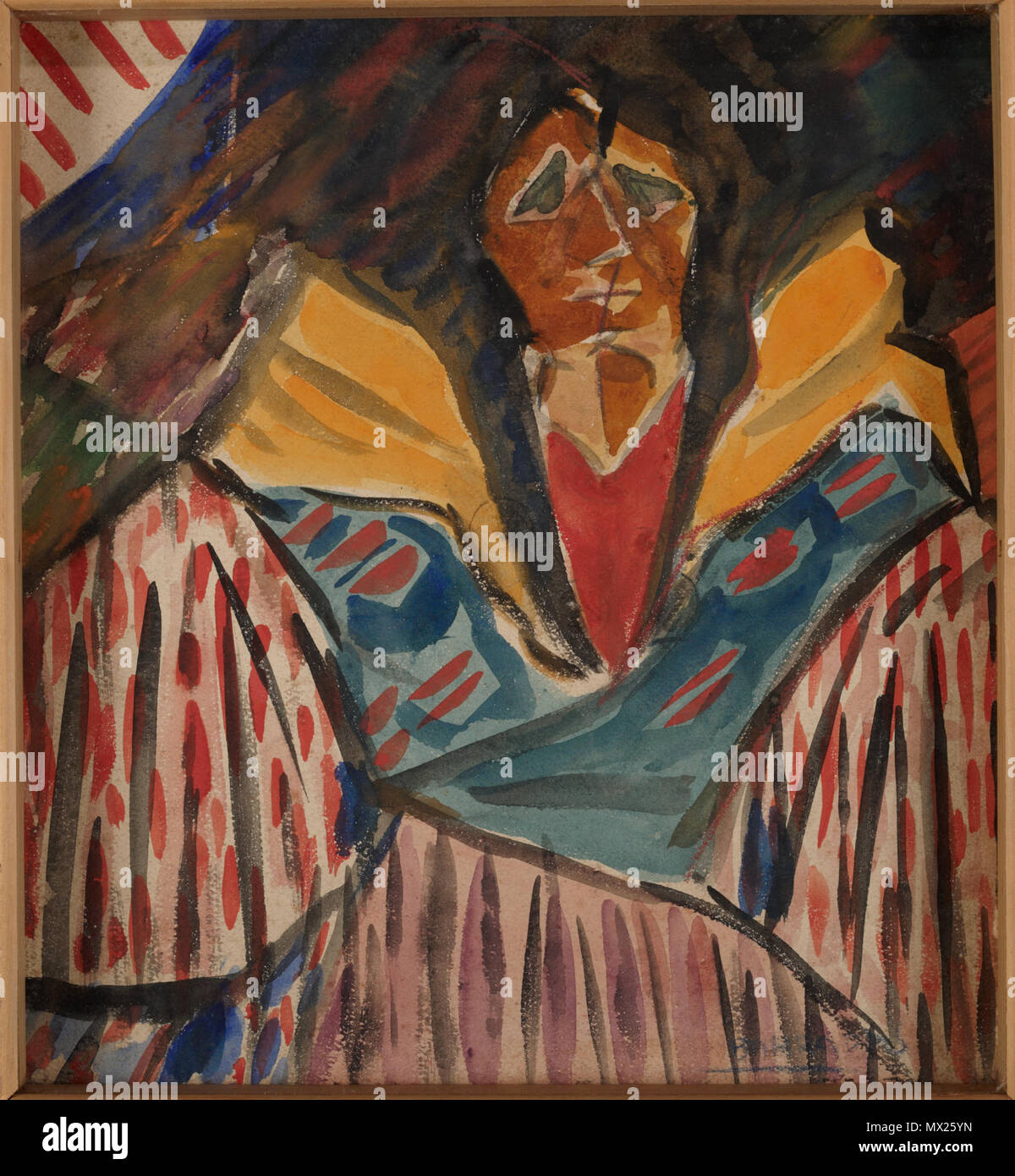 Español : Obra 'Gitana' del Pintor uruguayo Rafael Barradas (1890-1929)  Acuarela sobre papel de 34 cm de haut x 31 cm de ancho, realizado hacia  1917. La obra de Fotografía tomada