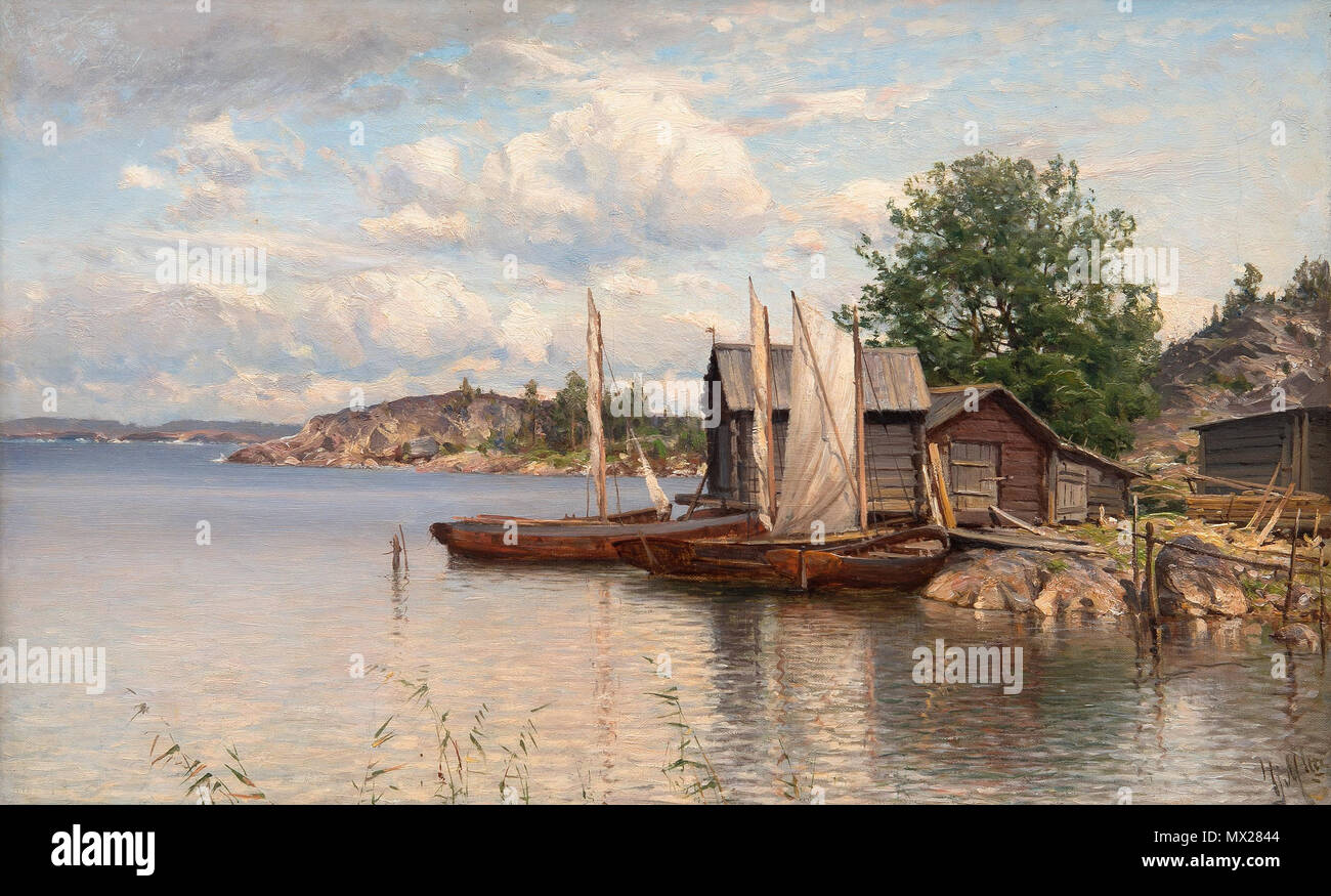 . Deutsch : l'archipel par Hjalmar Munsterhjelm (1840-1905). Huile sur toile, 38x61,5 cm, sans date. Vendu à 23,852 EUR selon Bukowskis Site Web . 23 octobre 2013, 12:04:29433 Munsterhjelm, l'archipel Banque D'Images . Deutsch : l'archipel par Hjalmar Munsterhjelm (1840-1905). Huile sur toile, 38x61,5 cm, sans date. Vendu à 23,852 EUR selon Bukowskis Site Web . 23 octobre 2013, 12:04:29433 Munsterhjelm, l'archipel Banque D'Images