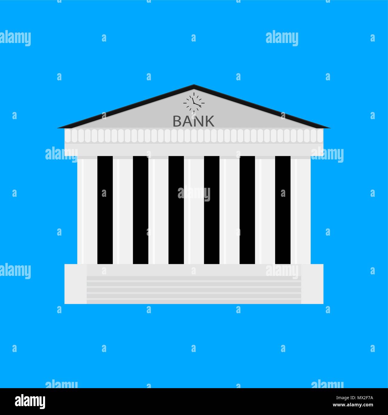 Banque mondiale buildiing isolés. Banque d'architecture, d'un établissement financier, architectural extérieur classique. Vector illustration Illustration de Vecteur