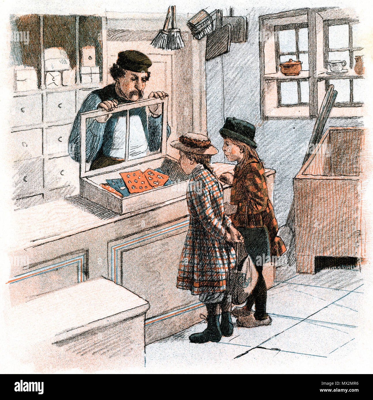 . Dansk : Mer fin d'Arpeje Guld og. - Allez Dav ! Je Maa être Guldring om en til 4 øre ? - Sku ded være med Diamanter ad di-je ? . 10 novembre 1892. 413 anonyme Mer fin d'Arpeje Guld og Banque D'Images