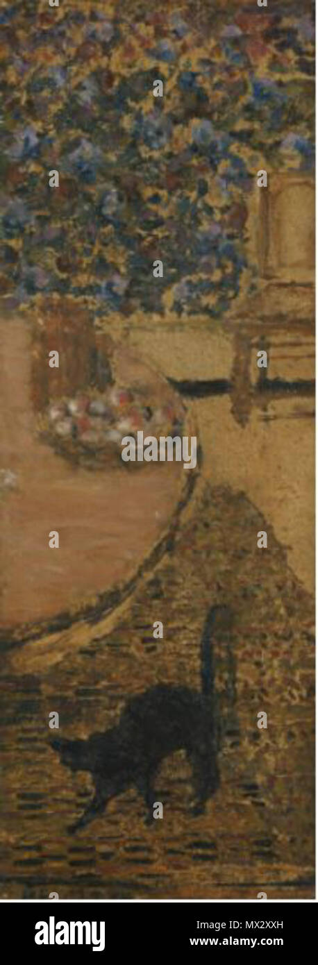 . English : COIN DE TABLE AU CHAT NOIR . circa 1897 138 COIN DE TABLE AU CHAT NOIR Banque D'Images