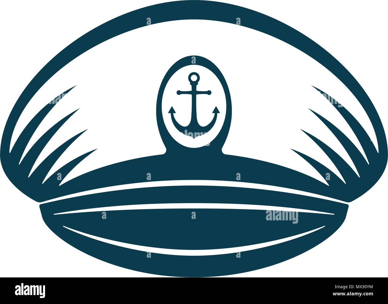 Captains hat avec l'héraldique Sur fond blanc. Vector hat design. Illustration de Vecteur